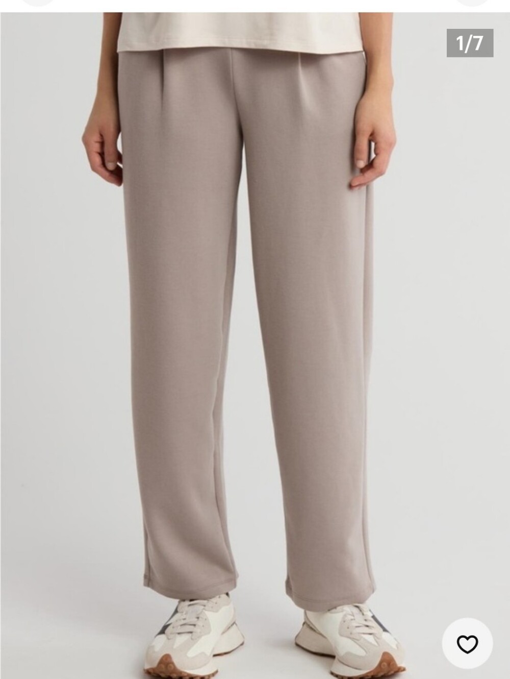 90 Degree By Reflex Taupe Straight-Leg Scuba Boss Pants